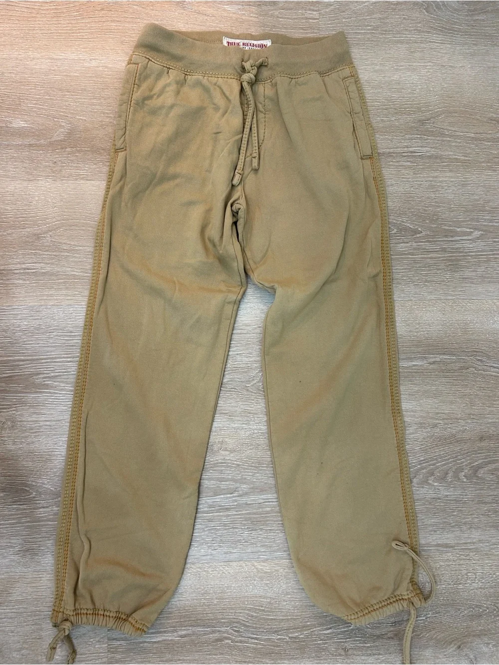 True Religion World Tour Sweatpants Men’s S Khaki Tan Drawstring Vintage Y2K